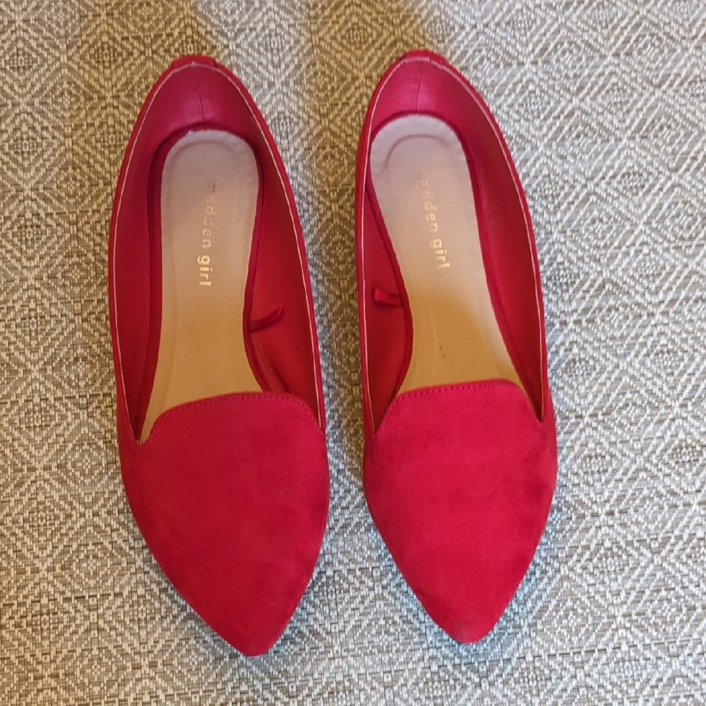 Madden Girl Red Pointed Toe Flats